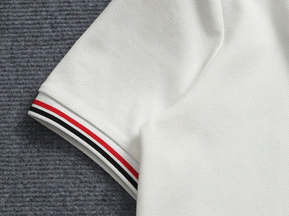 260113 New high-quality letter-stitched multi-color patch-neck Polo