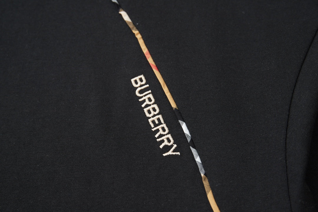 260120 New high-quality checked patchwork embroidered T-shirt