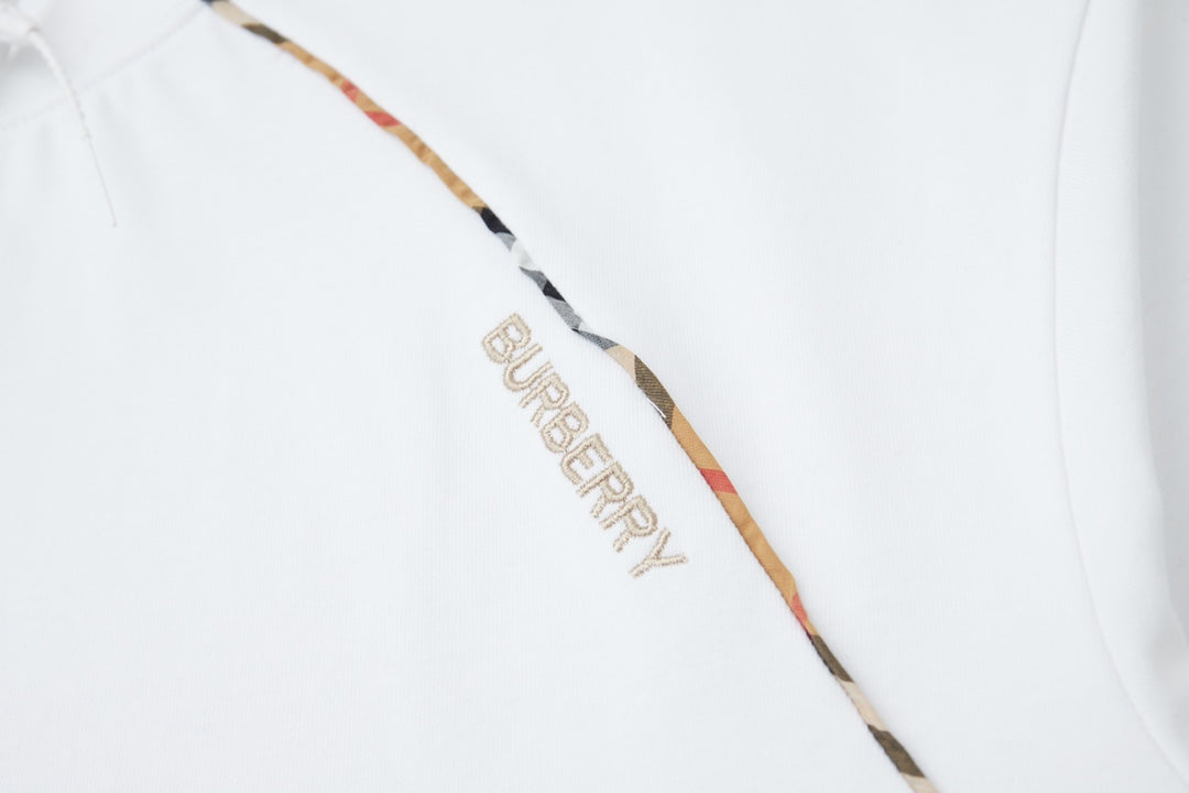 260120 New high-quality checked patchwork embroidered T-shirt