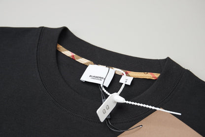 260120 New high-quality checked patchwork embroidered T-shirt
