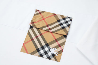 260120 New high-quality checked patchwork embroidered T-shirt