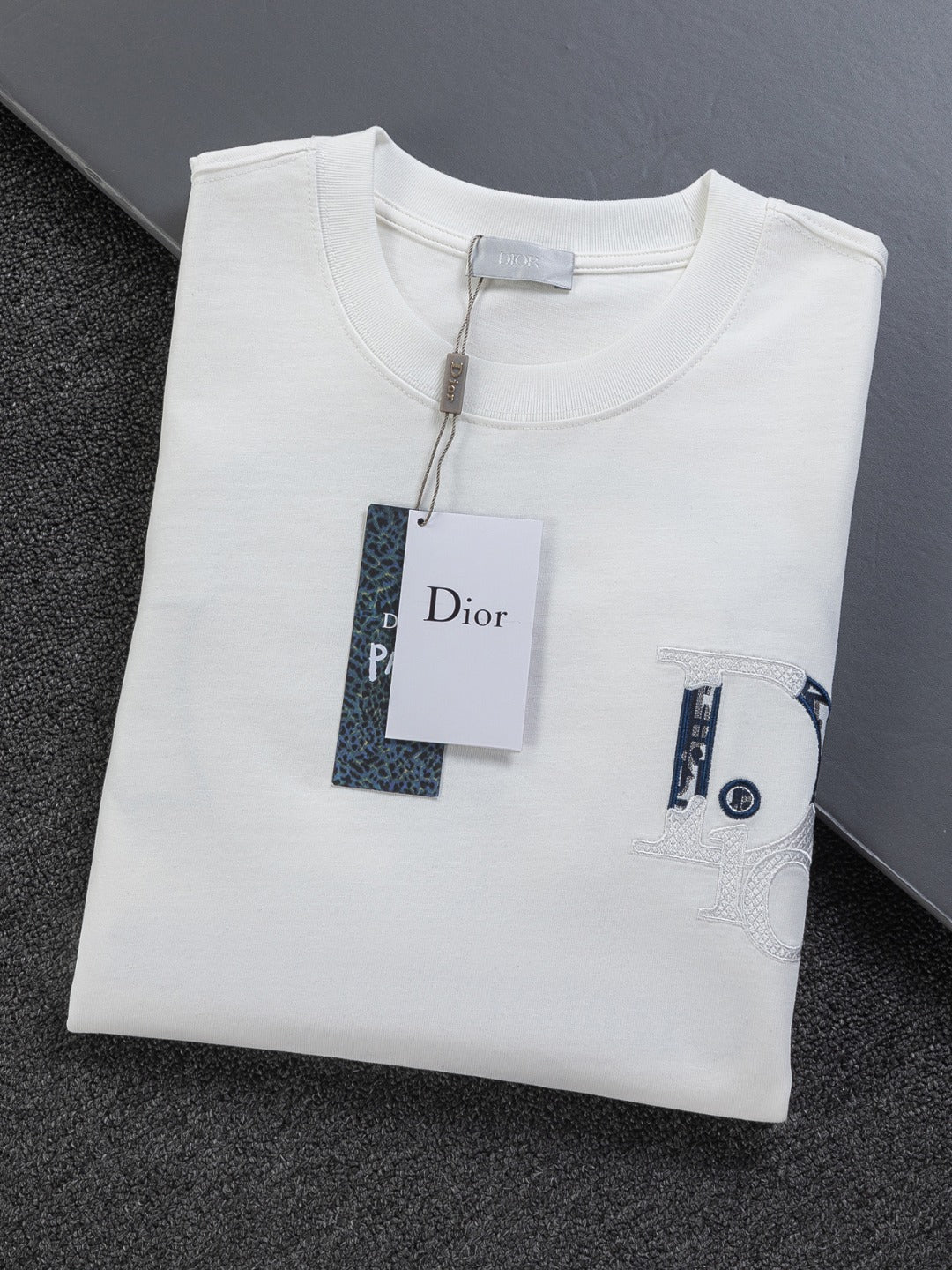 260120 New high-quality embroidered patchwork color-matched T-shirt