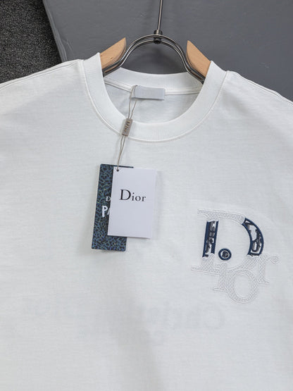 260120 New high-quality embroidered patchwork color-matched T-shirt