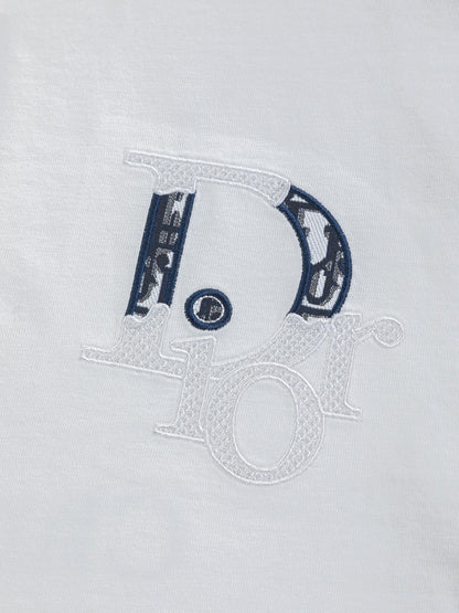 260120 New high-quality embroidered patchwork color-matched T-shirt