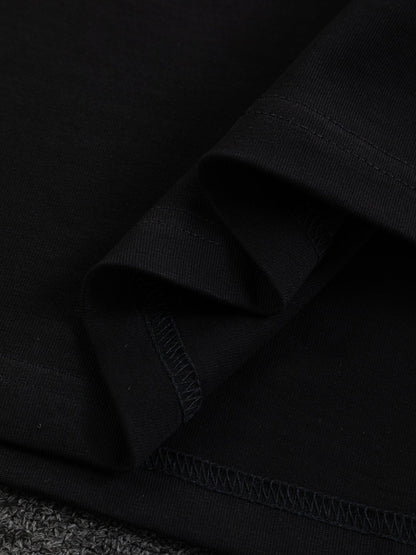260120 New high-quality embroidered patchwork color-matched T-shirt