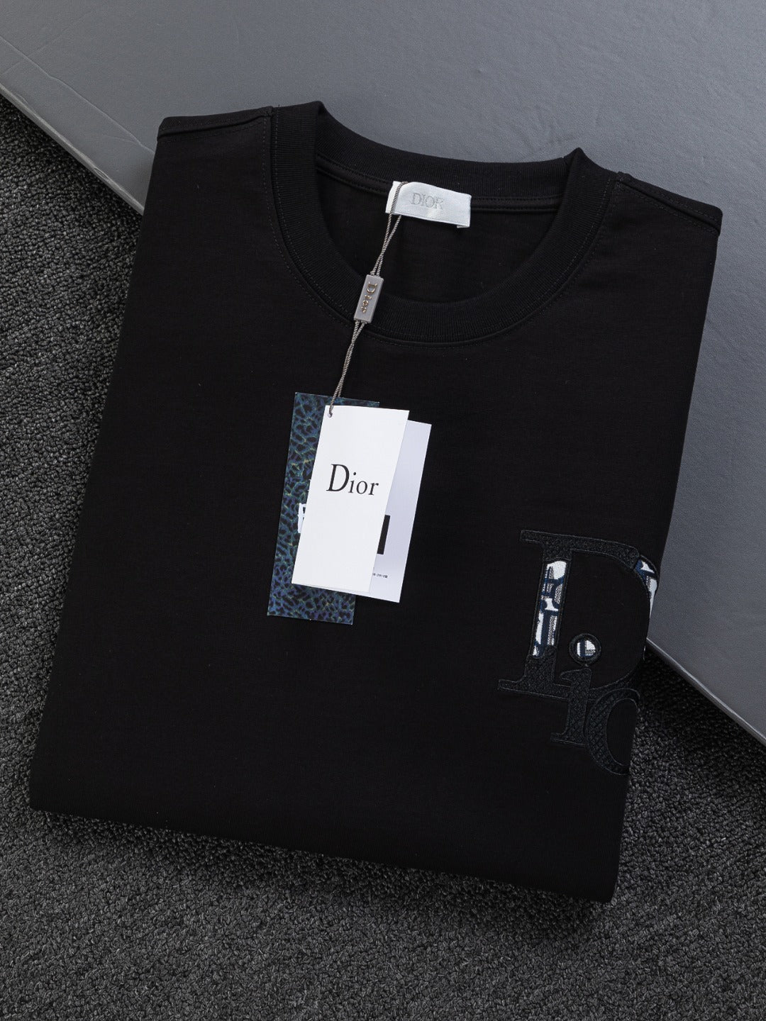 260120 New high-quality embroidered patchwork color-matched T-shirt