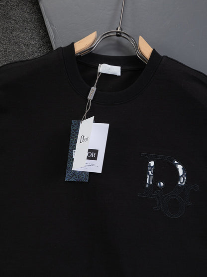 260120 New high-quality embroidered patchwork color-matched T-shirt