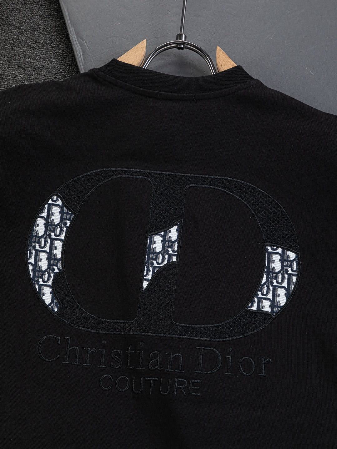 260120 New high-quality embroidered patchwork color-matched T-shirt