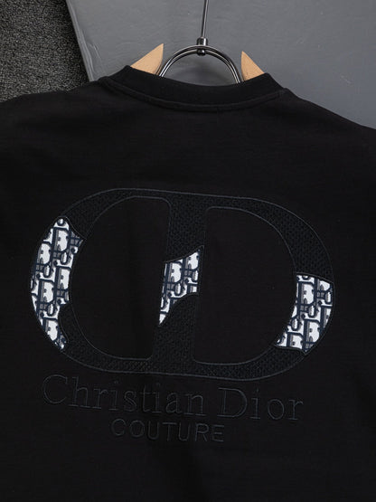 260120 New high-quality embroidered patchwork color-matched T-shirt
