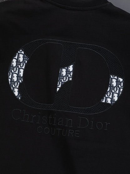 260120 New high-quality embroidered patchwork color-matched T-shirt