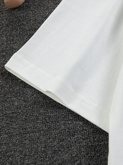 260120 New high-quality and elaborately crafted plush foam printed T-shirt