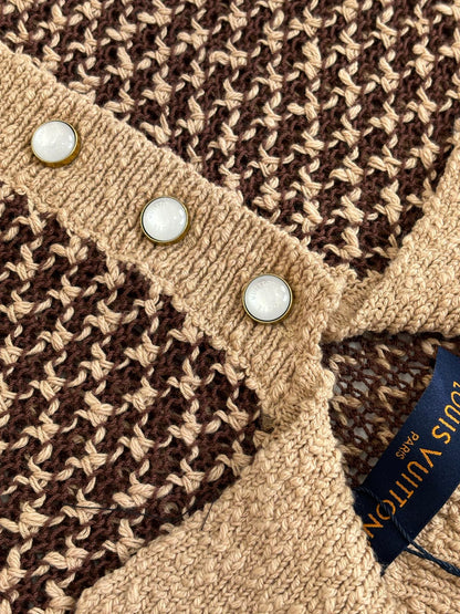 260120 New high-quality mesh thick-needle knitted short-sleeved Polo shirt