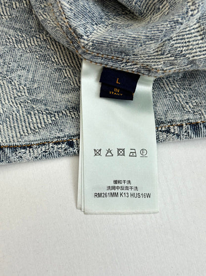 260120 New high-quality washed full-print jacquard denim jacket