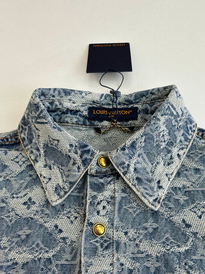 260120 New high-quality washed full-print jacquard denim jacket