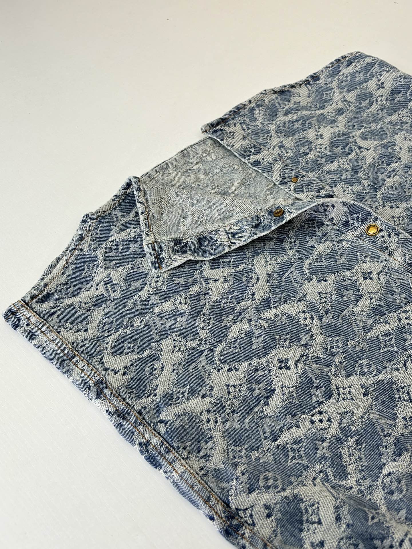 260120 New high-quality washed full-print jacquard denim jacket