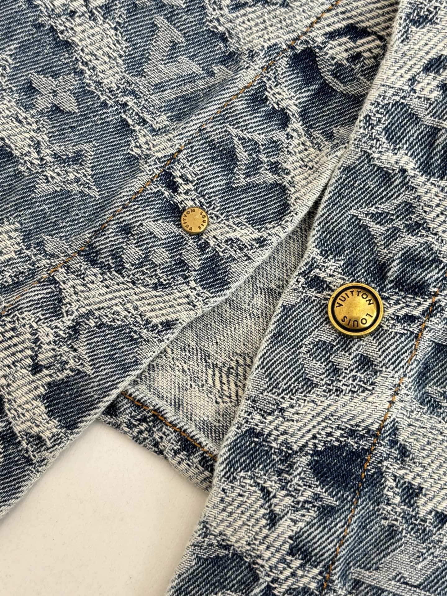 260120 New high-quality washed full-print jacquard denim jacket