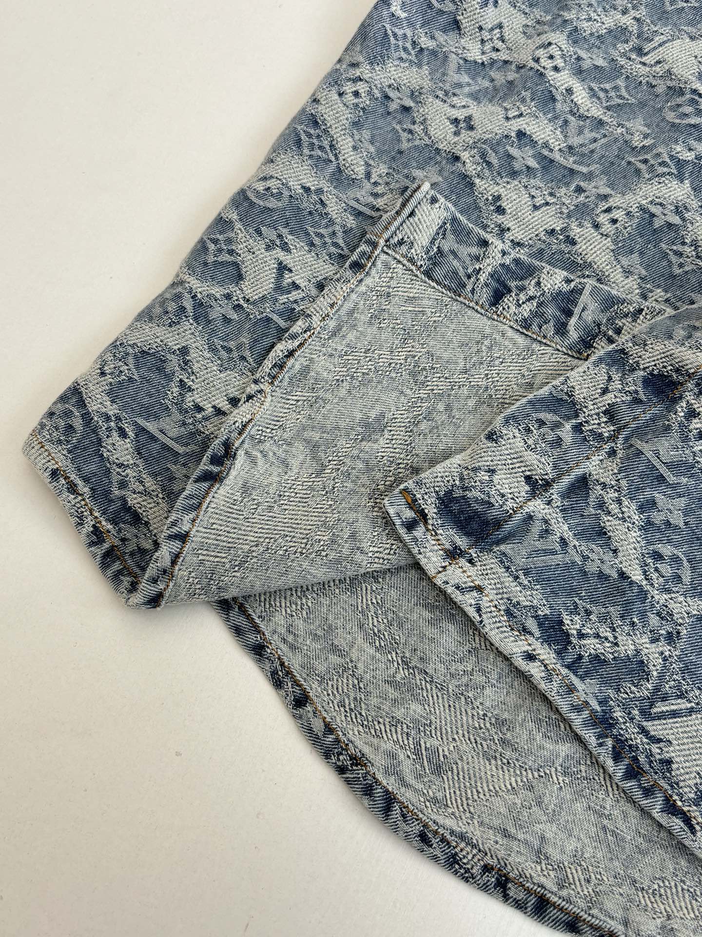 260120 New high-quality washed full-print jacquard denim jacket