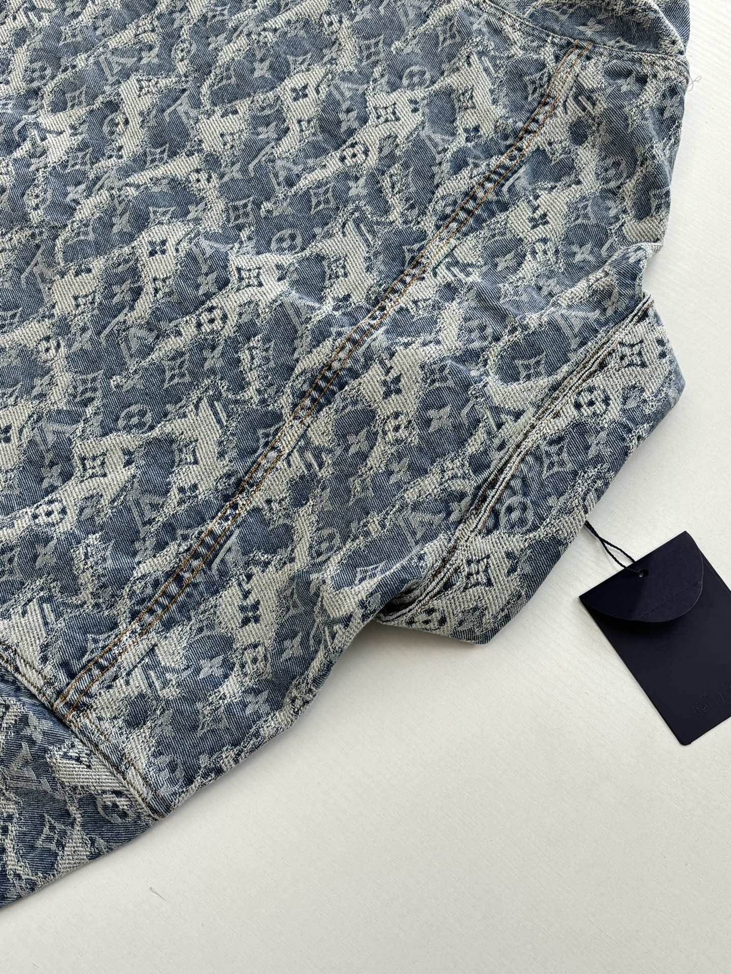 260120 New high-quality washed full-print jacquard denim jacket