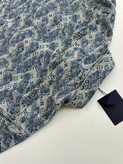260120 New high-quality washed full-print jacquard denim jacket