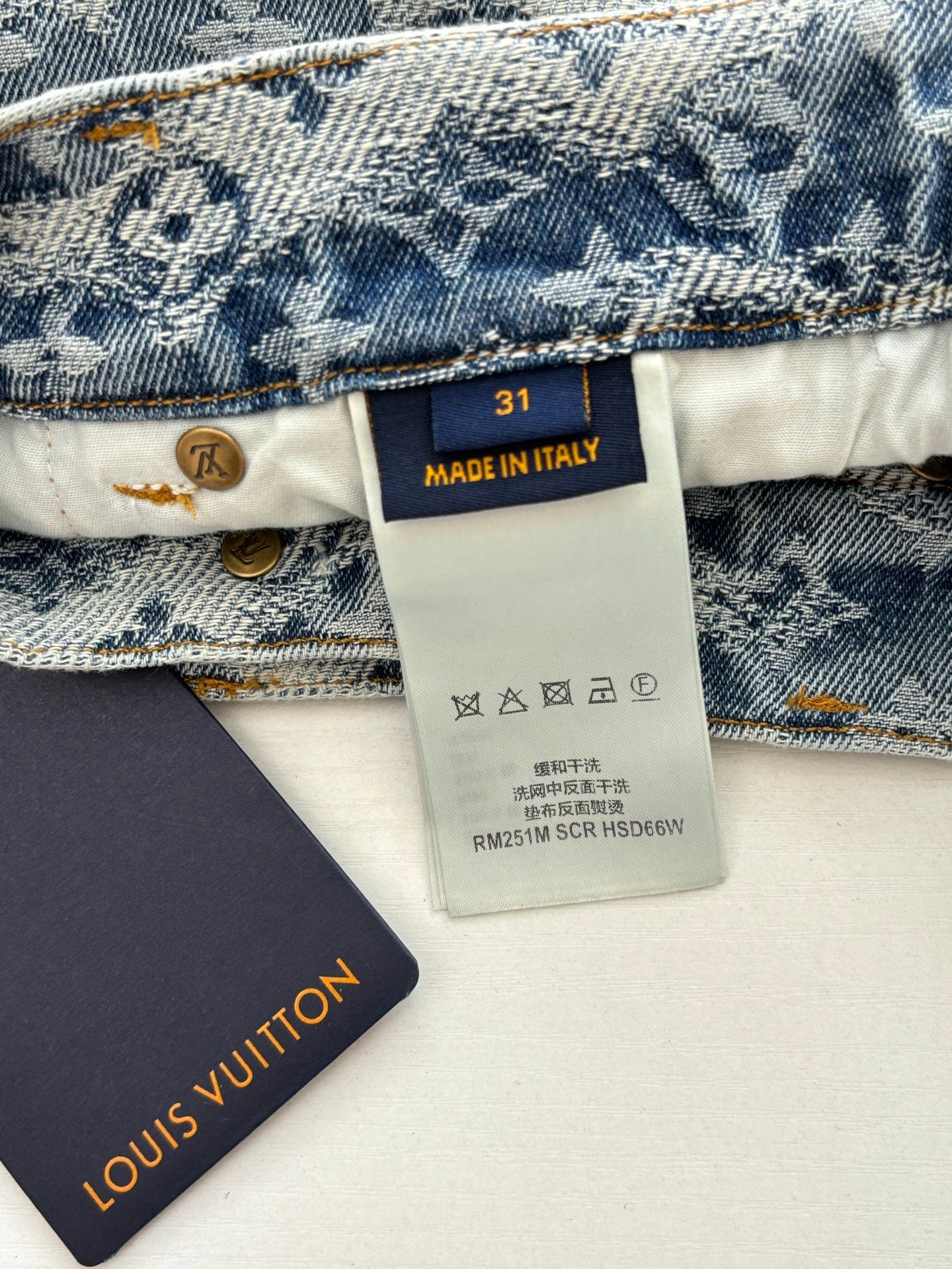 260120 New high-quality washed full-print jacquard denim shorts