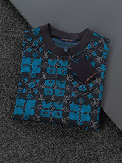 260306 New high-quality multi-color jacquard checkered T-shirt
