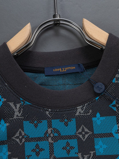 260306 New high-quality multi-color jacquard checkered T-shirt