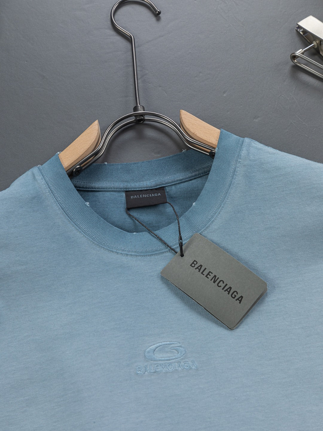 260306 New high-quality heavy-duty washed gradient-color embroidered patchwork T-shirt