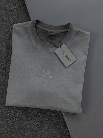 260306 New high-quality heavy-duty washed gradient-color embroidered patchwork T-shirt