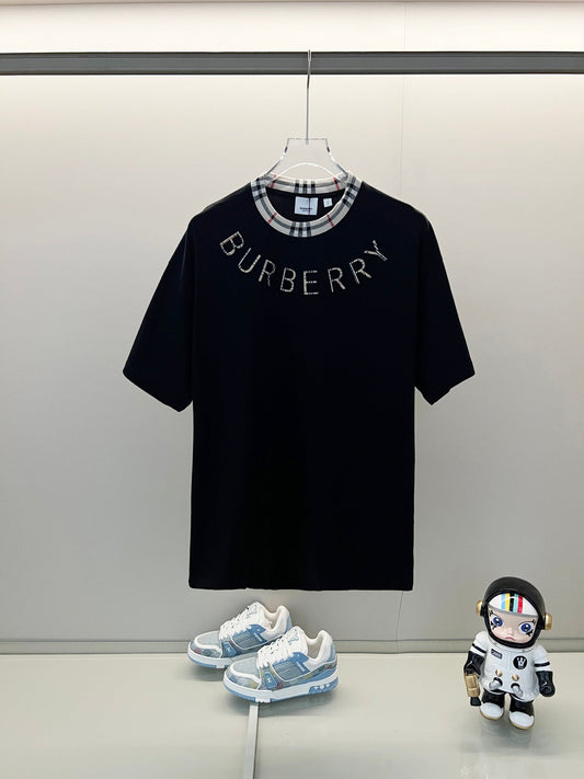 260306 New high-quality striped collar embroidered T-shirt