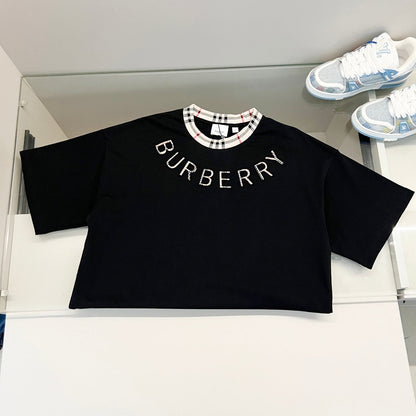 260306 New high-quality striped collar embroidered T-shirt