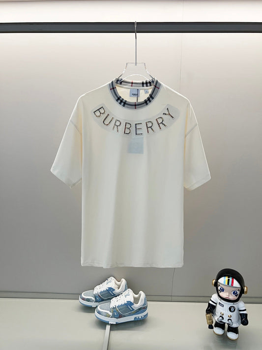 260306 New high-quality striped collar embroidered T-shirt
