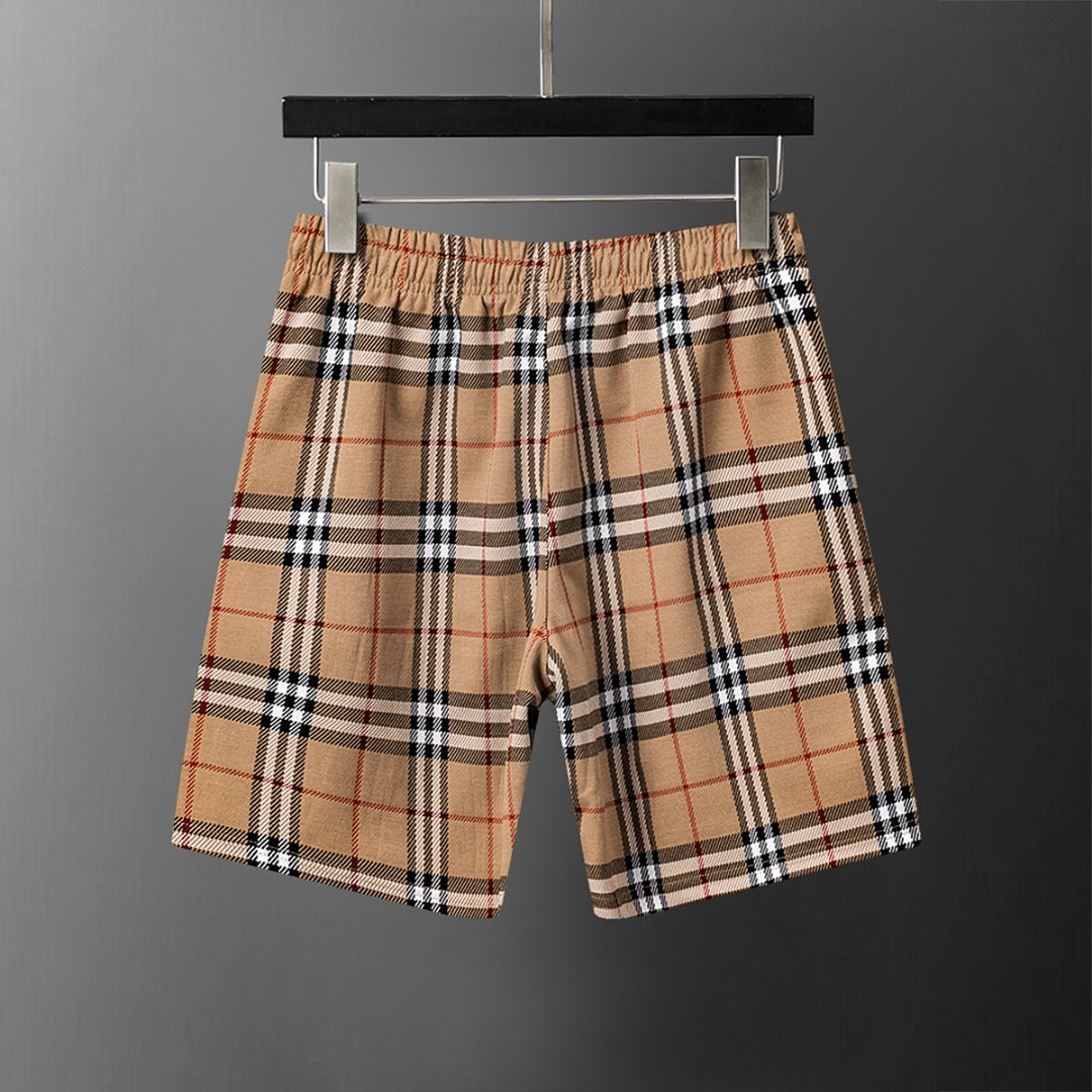 260306 New high-quality custom-made fabric checked knitted shorts
