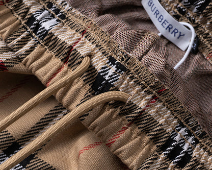 260306 New high-quality custom-made fabric checked knitted shorts