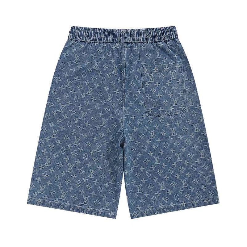 260306 New high-quality washed jacquard denim shorts