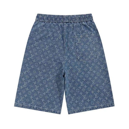 260306 New high-quality washed jacquard denim shorts