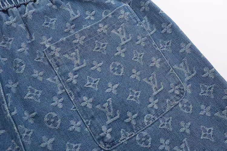 260306 New high-quality washed jacquard denim shorts