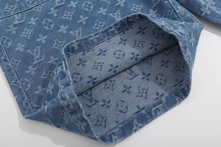 260306 New high-quality washed jacquard denim shorts