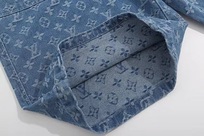 260306 New high-quality washed jacquard denim shorts