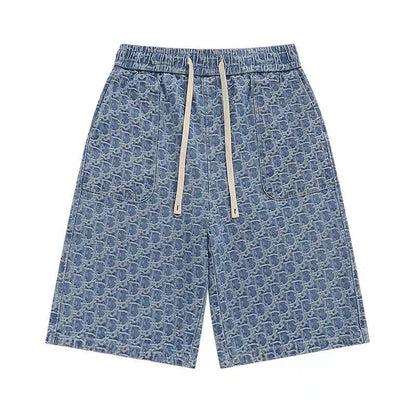 260306 New high-quality washed jacquard denim shorts
