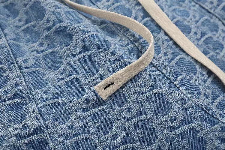 260306 New high-quality washed jacquard denim shorts