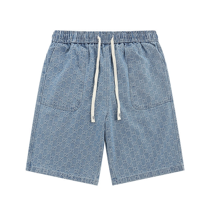 260306 New high-quality washed jacquard denim shorts