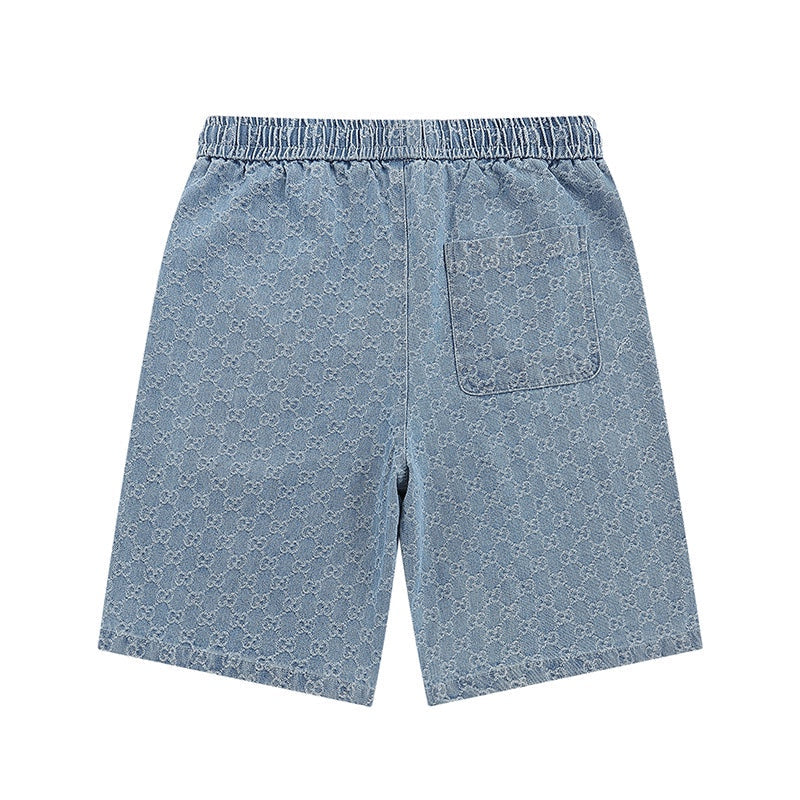 260306 New high-quality washed jacquard denim shorts