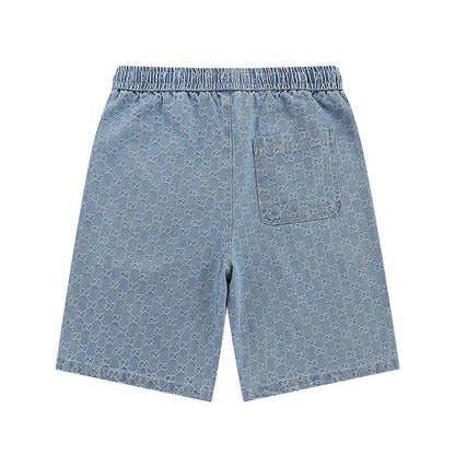 260306 New high-quality washed jacquard denim shorts