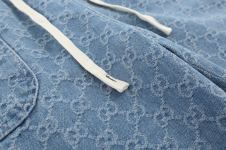260306 New high-quality washed jacquard denim shorts