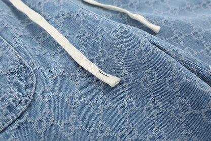260306 New high-quality washed jacquard denim shorts