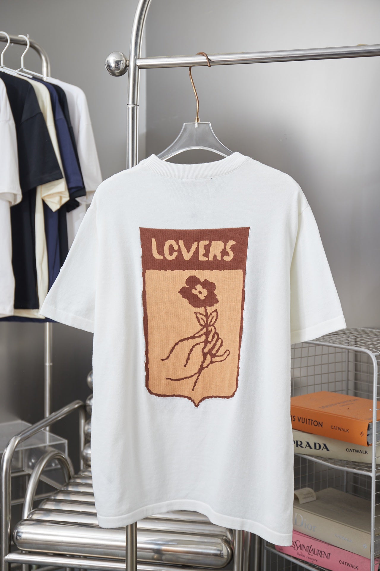 260306 New high-quality box-knit floral patterned jersey T-shirt