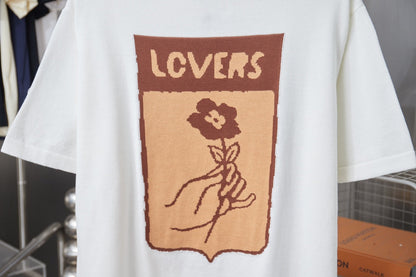 260306 New high-quality box-knit floral patterned jersey T-shirt