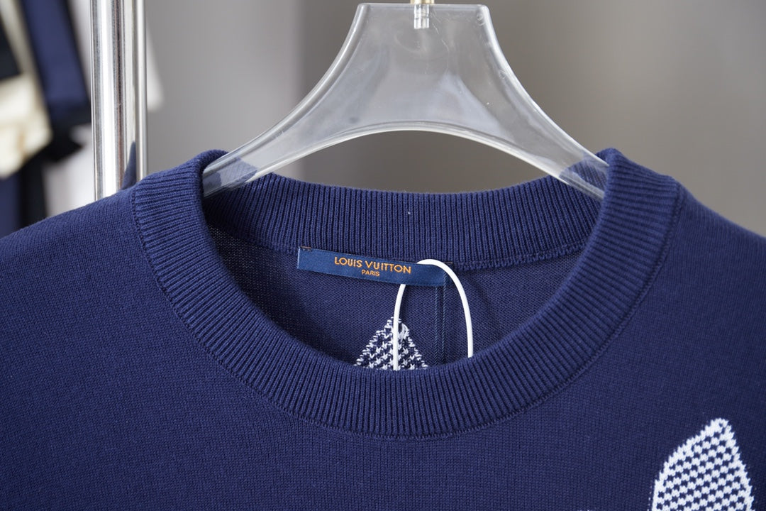 260306 New high-quality four-leaf clover letter embroidery knitted T-shirt