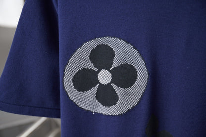 260306 New high-quality four-leaf clover letter embroidery knitted T-shirt