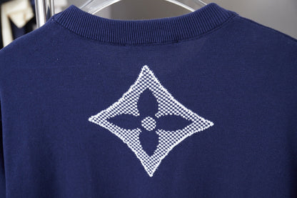 260306 New high-quality four-leaf clover letter embroidery knitted T-shirt